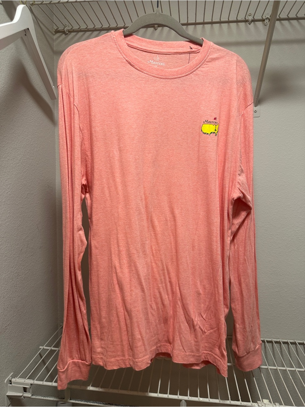 Masters Coral Pink Long Sleeve Shirt with Yellow Logo